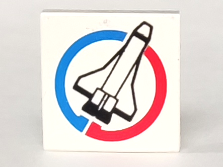 3068px31 | Tile 2 x 2 with Space Shuttle in Blue and Red Circle | LEGOPART