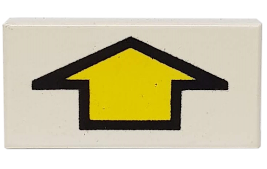 3069p13 | Tile 1 x 2 with Arrow Short Yellow with Black Border Pattern | LEGOPART