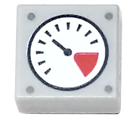 3070pb180 | Tile 1 x 1 with White and Red Gauge, Black Thin Needle, and Rivets Pattern | LEGOPART