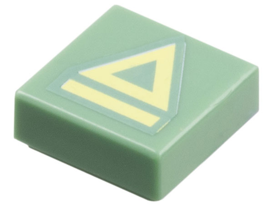 3070pb267 | Tile 1 x 1 with Bright Light Yellow Triangle and Line Pattern | LEGOPART