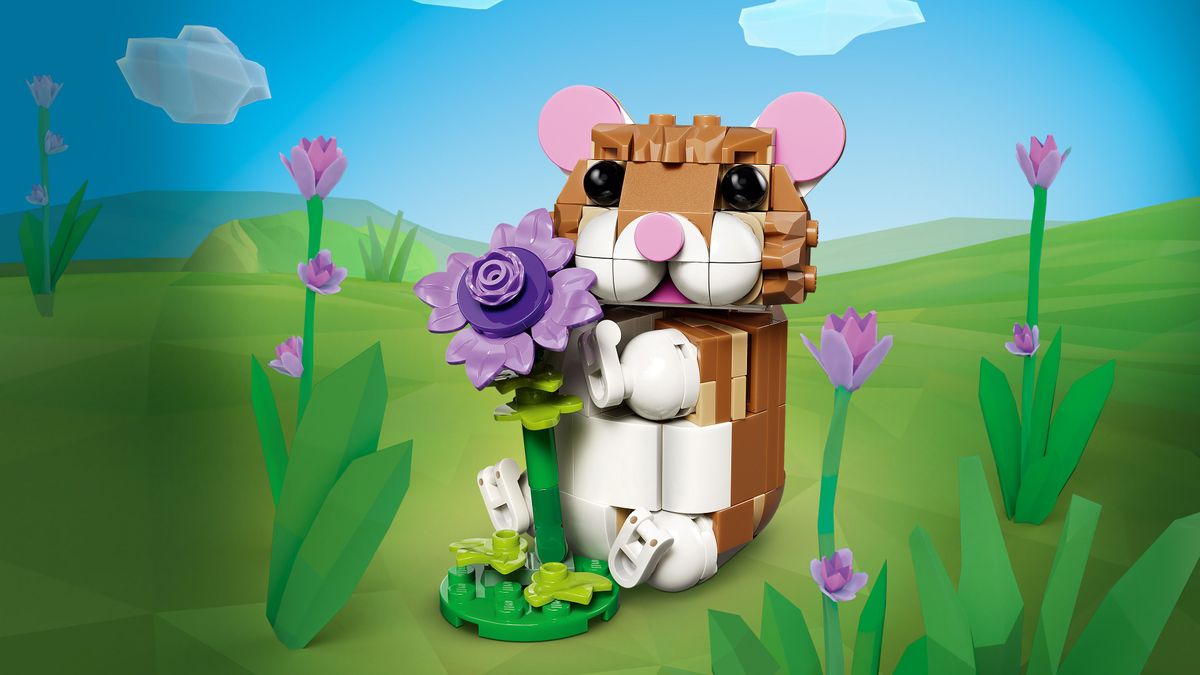 Cute Hamster with a Flower LEGO 31376