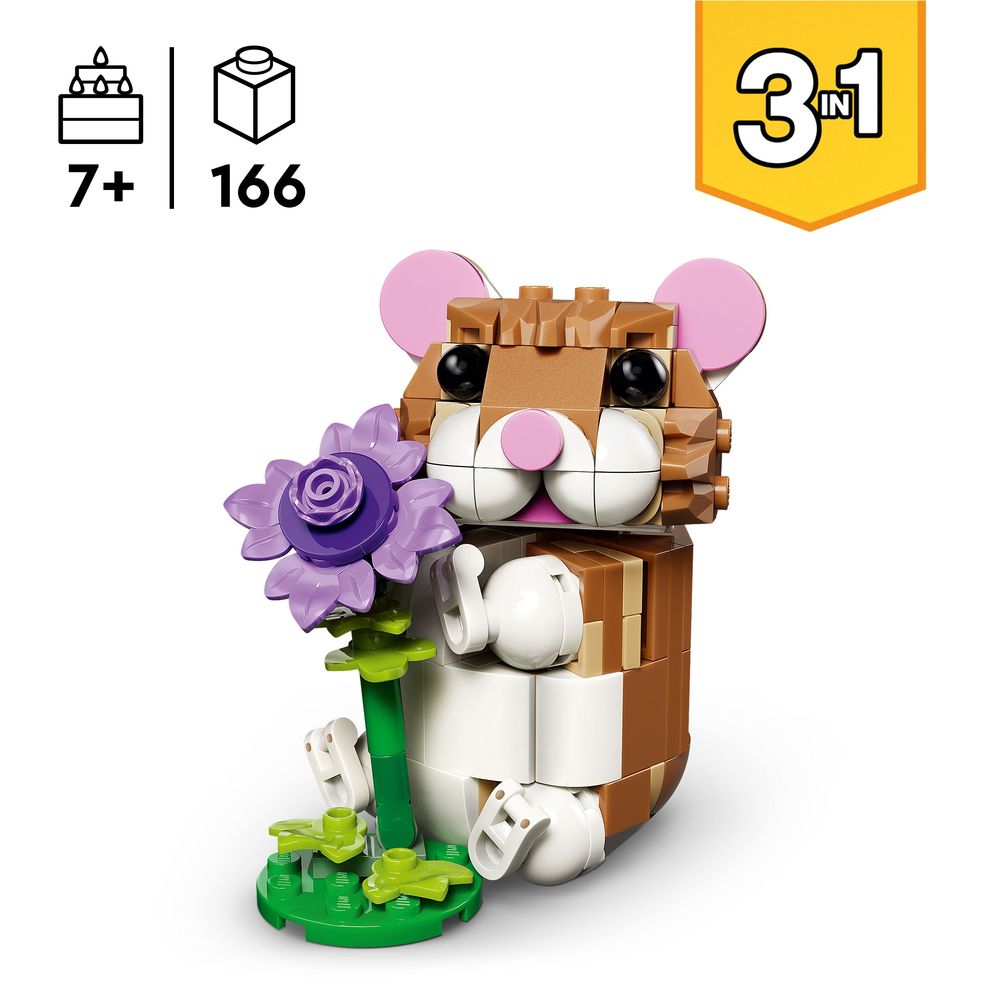 Cute Hamster with a Flower LEGO 31376