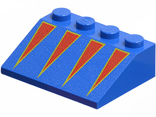 3297px1 | Slope 33 3 x 4 with Red Triangles with Yellow Borders Pattern | LEGOPART