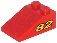 3298pb029 | Slope 33 3 x 2 with Yellow Number 82 Pattern on Both Sides | LEGOPART