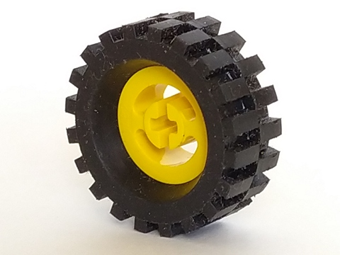 3482c02 | Wheel with Split Axle Hole with Black Tire 30 x 10.5 Offset Tread | LEGOPART