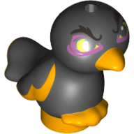 35074pb09 | Bird, Friends / Elves, Feet Joined with Black Body and Bright Light Yellow Eyes Pattern | LEGOPART