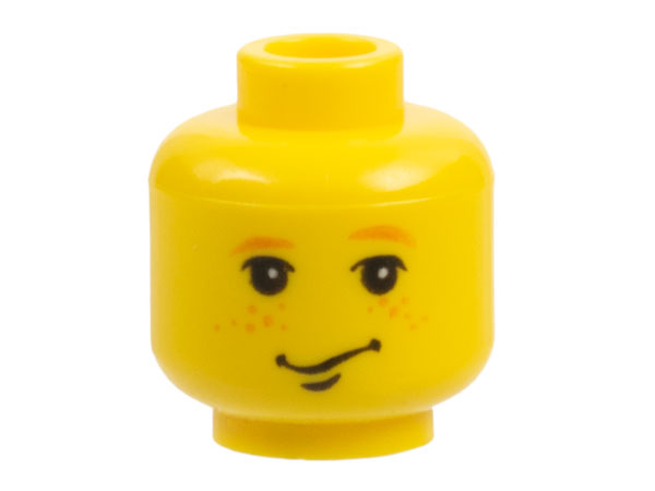 3626bpb0009 | Minifigure, Head Male Smirk, Earth Orange Freckles and Eyebrows Pattern | LEGOPART