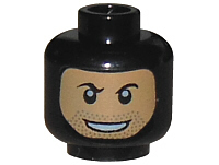 3626bpb0664 | Minifigure, Head Balaclava with Face Hole, Stubble and Rakish Smile Pattern - Blocked Open Stud | LEGOPART