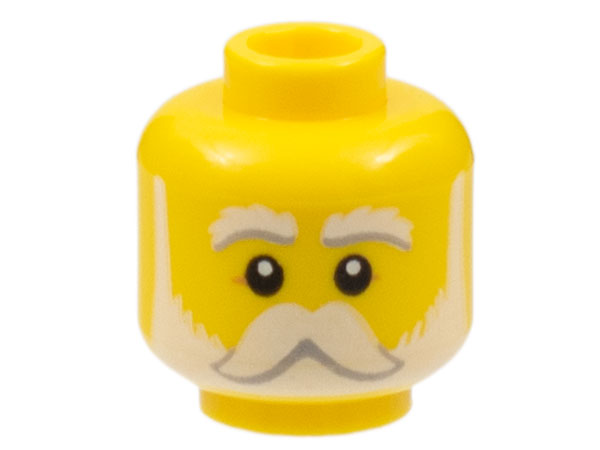 3626cpb3087 | Minifigure, Head White Eyebrows, Moustache, and Beard, Medium Nougat Cro | LEGOPART