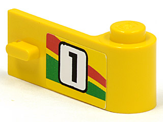 3821pb006 | Door 1 x 3 x 1 Right with Number 1 and Red and Green Stripe Pattern (Sticker) - Set 6550 | LEGOPART