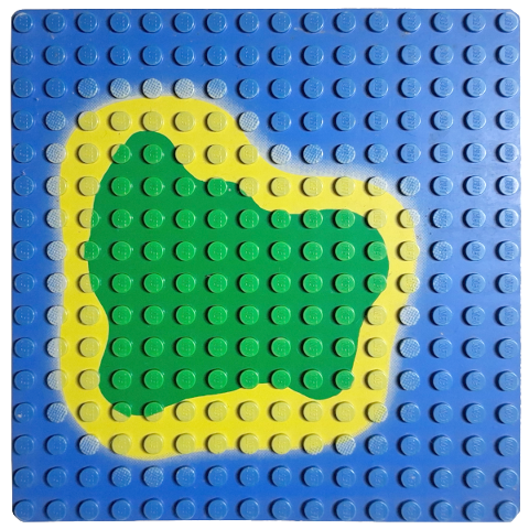 3867p01 | Baseplate 16 x 16 with Island on Blue Water Pattern | LEGOPART