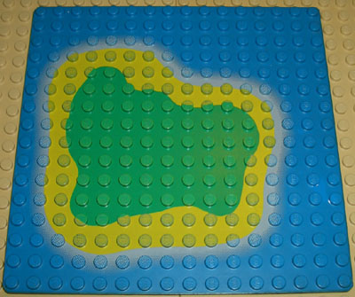 3867p01 | Baseplate 16 x 16 with Island on Blue Water Pattern | LEGOPART