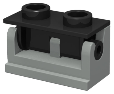 3937c02 | Hinge Brick 1 x 2 with Black Top Plate | LEGOPART