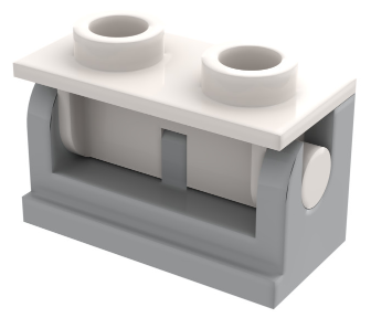 3937c14 | Hinge Brick 1 x 2 with White Top Plate | LEGOPART