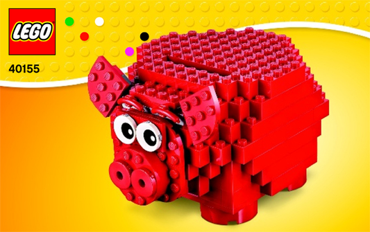 40155-1 | Coin Bank, Red Piggy Bank | INSTRUCTIONS | LEGOPART