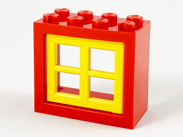 4132c02 | Window 2 x 4 x 3 - Solid Studs with Yellow Pane | LEGOPART