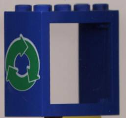 4132pb01 | Window 2 x 4 x 3 - Solid Studs with Green Recycling Arrows Pattern | LEGOPART