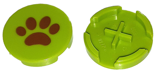 4150pb084 | Tile, Round 2 x 2 with Reddish Brown Paw Print Pattern | LEGOPART