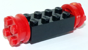 4180c02 | Brick, Modified 2 x 4 with Red Wheels FreeStyle and Red Pins | LEGOPART