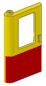 4181p02 | Door 1 x 4 x 5 Train Left, Thin Support at Bottom with Red Bottom Half Pattern | LEGOPART