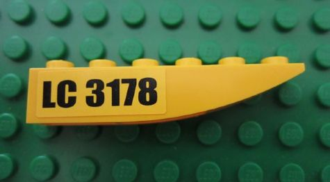 42023pb001L | Slope, Curved 6 x 1 Inverted with 'LC 3178' Pattern Model Left (Sticker) - Set 3178 | LEGOPART