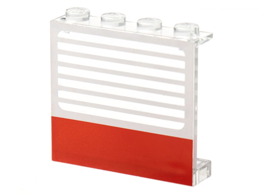 4215ap01 | Panel 1 x 4 x 3 - Solid Studs with Thick Red Stripe and Thin White Stripes Pattern | LEGOPART