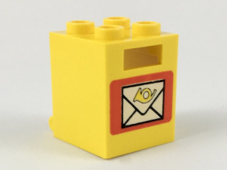 4345px1 | Container, Box 2 x 2 x 2 with Mail Envelope Pattern | LEGOPART