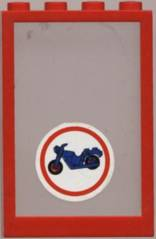 4347pb01 | Window 1 x 4 x 5 with Fixed Glass and Blue Motorcycle and Red Circle Pattern (Sticker) - Set 6373 | LEGOPART