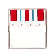 4448pb05 | Glass for Window 4 x 4 x 3 Roof with Stripes Blue and Red on Scalloped Shade Pattern | LEGOPART