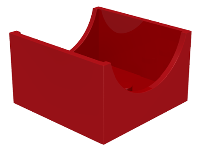 4461 | Container, Box 4 x 4 x 2 Bottom with Semicircle Cutout Ends | LEGOPART