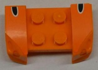 44674pb19 | Vehicle, Mudguard 2 x 4 with Headlights Overhang with Black Dot White Outlined on Orange Background on Both Sides Pattern (Stickers) - Set 8125 | LEGOPART