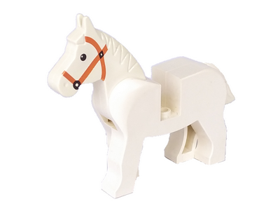 4493c01pb04 | Horse with Black Eyes, White Pupils and Dark Orange Bridle Pattern | LEGOPART