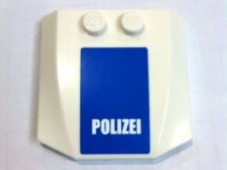 45677pb010 | Wedge 4 x 4 x 2/3 Triple Curved with 'POLIZEI' White on Blue Pattern (Sticker) - Set 7741 | LEGOPART