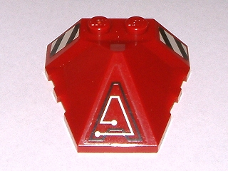 47757pb06R | Wedge 4 x 4 x 1 1/3 Pyramid Center with Stripes and Exo-Force Circuitry Right Pattern B | LEGOPART