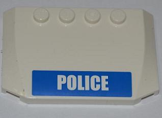 52031pb040 | Wedge 4 x 6 x 2/3 Triple Curved with White 'POLICE' on Blue Stripe Pattern (Sticker) - Set 4441 | LEGOPART