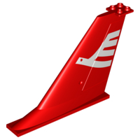 54094pb01 | Tail 14 x 2 x 8 with White Airline Bird Pattern on Both Sides | LEGOPART