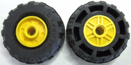 55981c04 | Wheel 18mm D. x 14mm with Pin Hole, Fake Bolts and Shallow Spokes with Black Tire 37 x 18R | LEGOPART