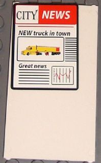 57895pb011 | Glass for Window 1 x 4 x 6 with 'CITY NEWS' Newspaper Pattern (Sticker) - Set 7937 | LEGOPART