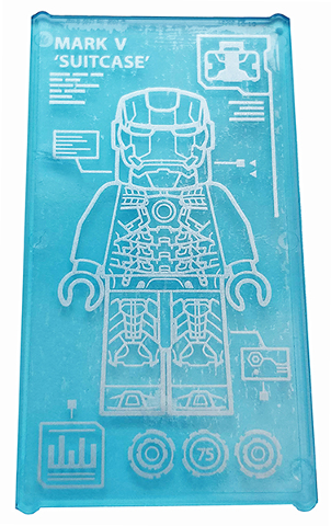 57895pb060 | Glass for Window 1 x 4 x 6 with Iron Man Armor 'MARK V SUITCASE' Pattern | LEGOPART