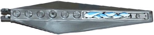 57906pb011R | Hinge Plate 3 x 12 with Angled Side Extensions and Tapered Ends with Ice and Asian Characters Pattern Model Right Side | LEGOPART