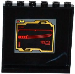 59349pb092 | Panel 1 x 6 x 5 with Red Katana Sword on Black Screen Pattern on Inside | LEGOPART