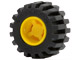 6014bc01 | Wheel 11mm D. x 12mm, Hole Notched for Wheels Holder Pin with Black Tire 21mm D. x 12mm - Offset Tread Small Wide | LEGOPART