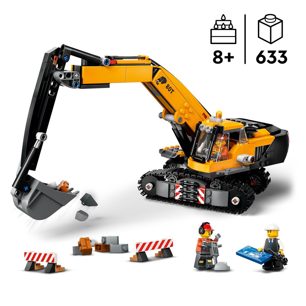 Yellow Construction Excavator LEGO 60420