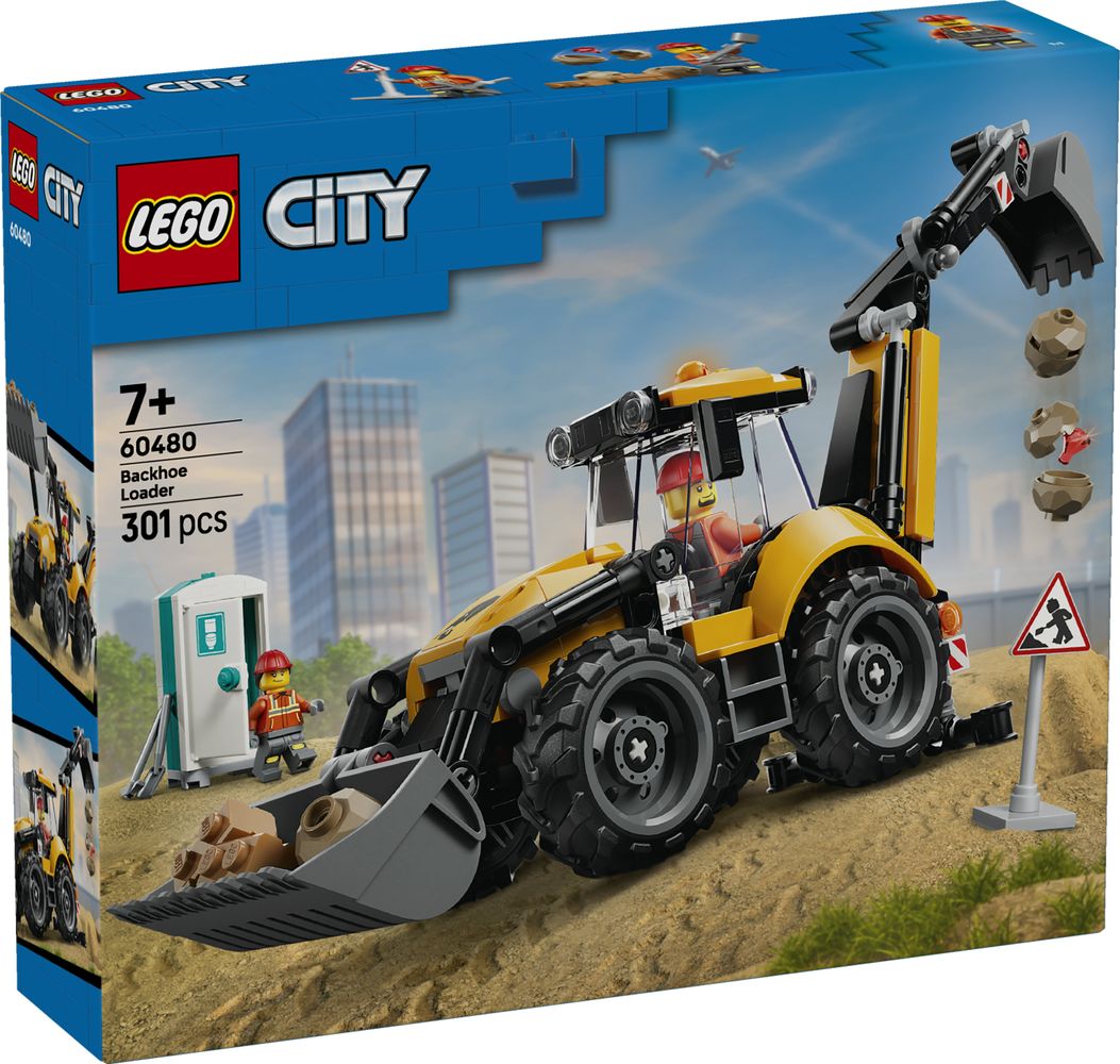 Yellow Backhoe Loader LEGO 60480