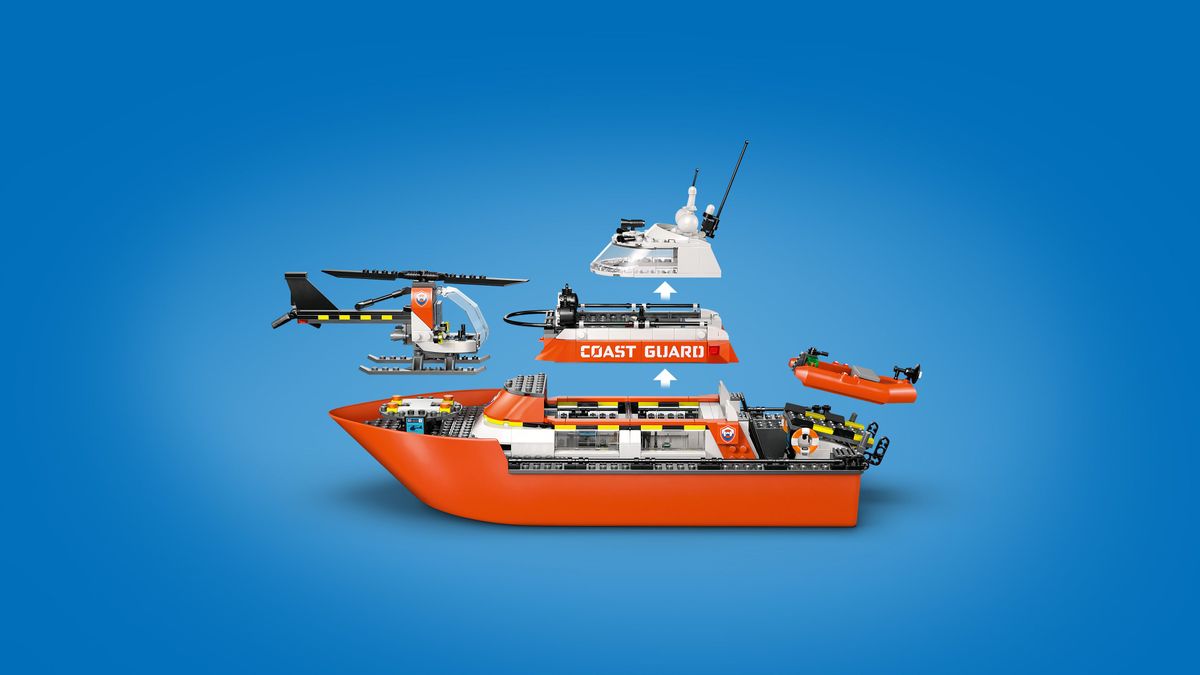 Coast Guard Rescue Boat & Helicopter LEGO 60504