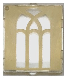 60601pb017 | Glass for Window 1 x 2 x 2 Flat Front with Arched Tan Window Pattern | LEGOPART