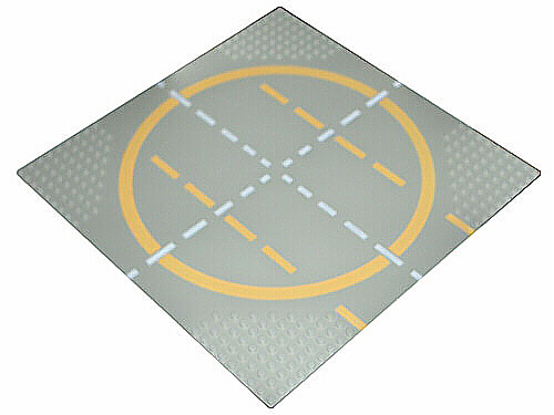 6099pb01 | Baseplate, Road 32 x 32 9-Stud Landing Pad with Yellow Circle, 1-way Lines, Yellow Lines Not Touching Circle Pattern | LEGOPART