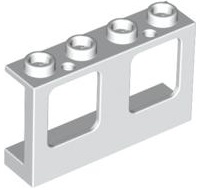 61345 | Window 1 x 4 x 2 Plane, Single Top Hole and Single Bottom Hole for Glass | LEGOPART