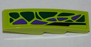 61678pb044R | Slope, Curved 4 x 1 with 8 Green Scales and 5 Purple Scales Pattern Model Right | LEGOPART