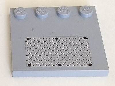 6179pb029 | Tile, Modified 4 x 4 with Studs on Edge with 6 Black Rivets on Small Silver Tread Plate Pattern | LEGOPART